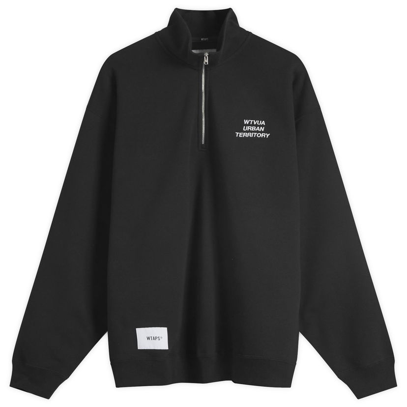 Sweatshirt WTAPS Embroidered Half Zip Sweatshirt Svart | 242ATDT-CSM20-BLK