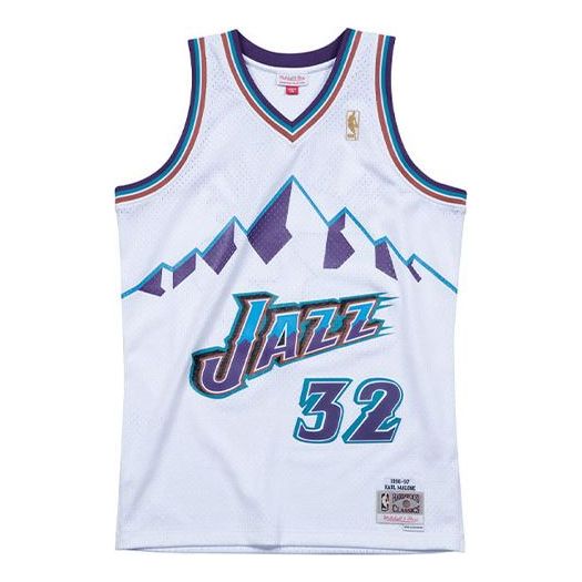 Jersey Mitchell & Ness Mitchell & Ness Utah Jazz Karl Malone Swingman Jersey Vit | SMJYAC18056-UJAWHIT96KMA, 0