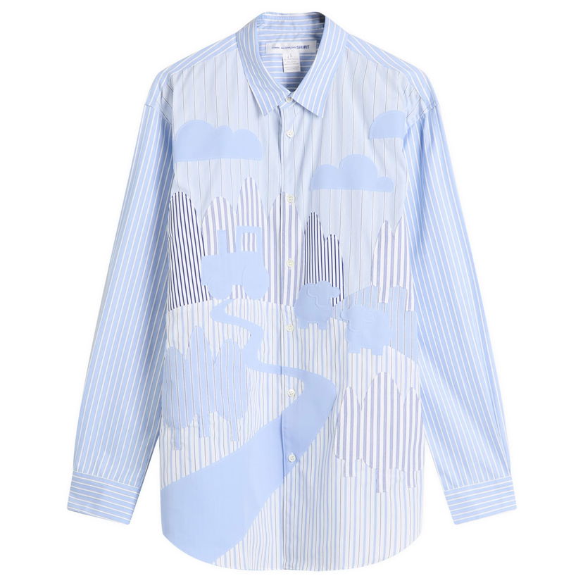 Skjorta Comme des Garçons SHIRT YD Stripe Shirt Blå | FP-B048-051-1
