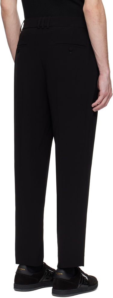 Byxor Balmain Balmain Crêpe Straight-Leg Trousers Svart | EH0PM037VB00, 2