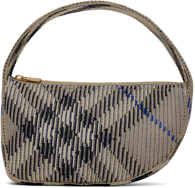 Kläder Burberry Off-White Check Mini Knitted Bag Grå | 8095374