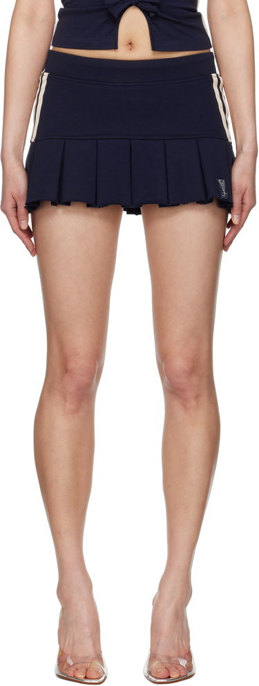 Kjol MISBHV MISBHV Varsity Pleated Miniskirt Mörkblå | 250W858, 0