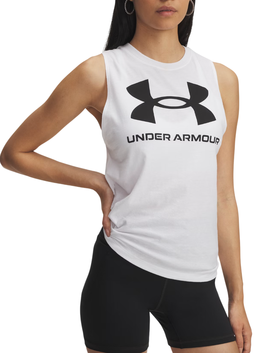 Linne Under Armour Under Armour UA Logo Tank Top Vit | 1356297-101