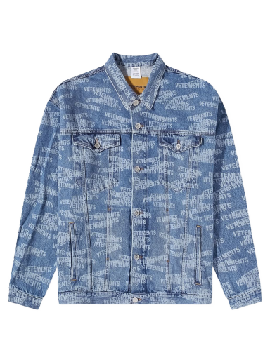 Jacka VETEMENTS Stamped Logo Denim Jacket Blå | UA53JA750L
