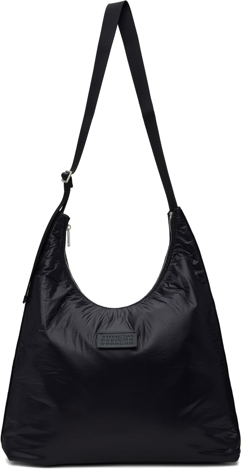 Axelväska Maison Margiela Crunched Nylon Shoulder Bag Svart | SB5ZH0017 P6993