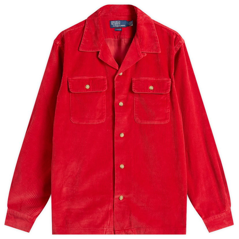 Skjorta Polo by Ralph Lauren Ralph Lauren Corduroy Overshirt, Size Large Röd | 710981753004-Red