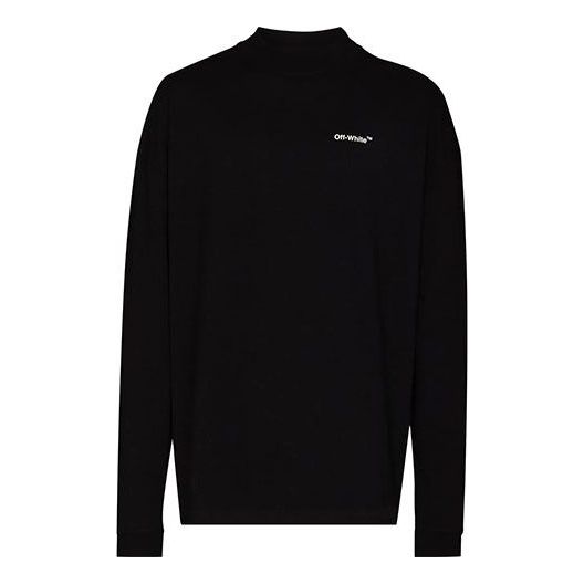 Sweater Off-White Off-White FW21 Logo Loose Fit Long Sleeves T-Shirt Svart | OMAB032C99JER0011001