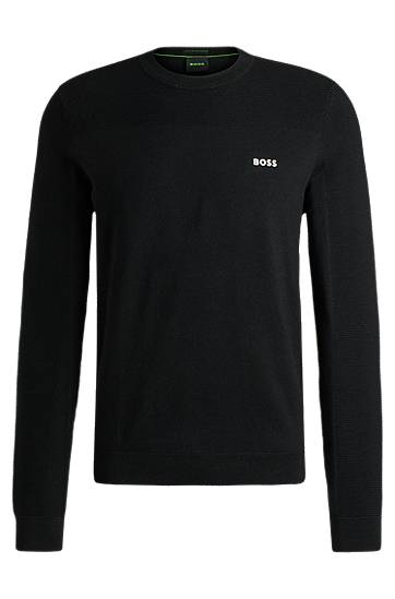 Sweater BOSS BOSS Crew-Neck Dry-Flex Sweater Svart | 50498559