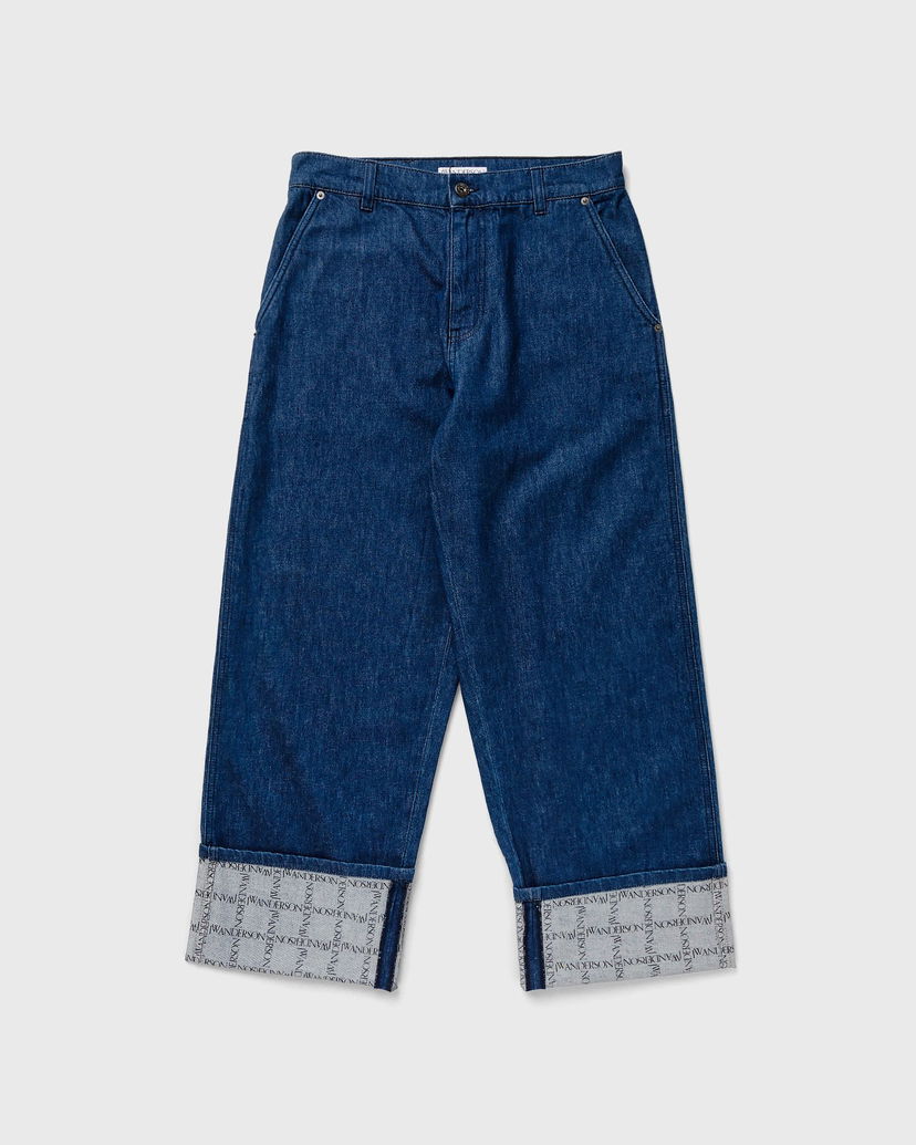 Jeans JW Anderson LOGO GRID TURN UP WORKWEAR JEANS Mörkblå | DT0078-PG1336-870