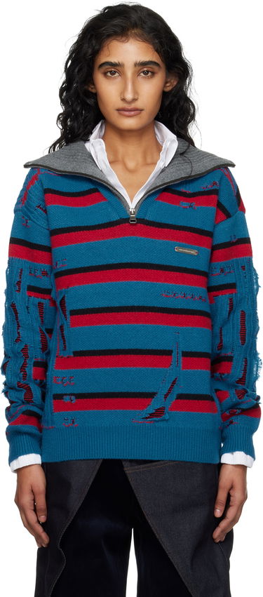Sweater Andersson Bell Andersson Bell Stripe Jacquard Half Zip-Up Sweater Blå | atb1331m, 0