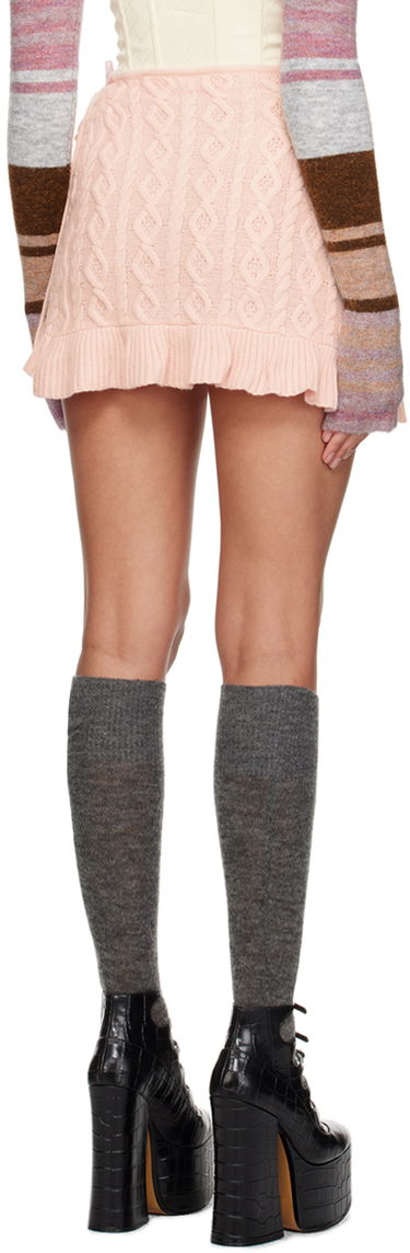 Kjol GUIZIO Guizio Gemma Knit Wrap Miniskirt Rosa | F23614S004, 2