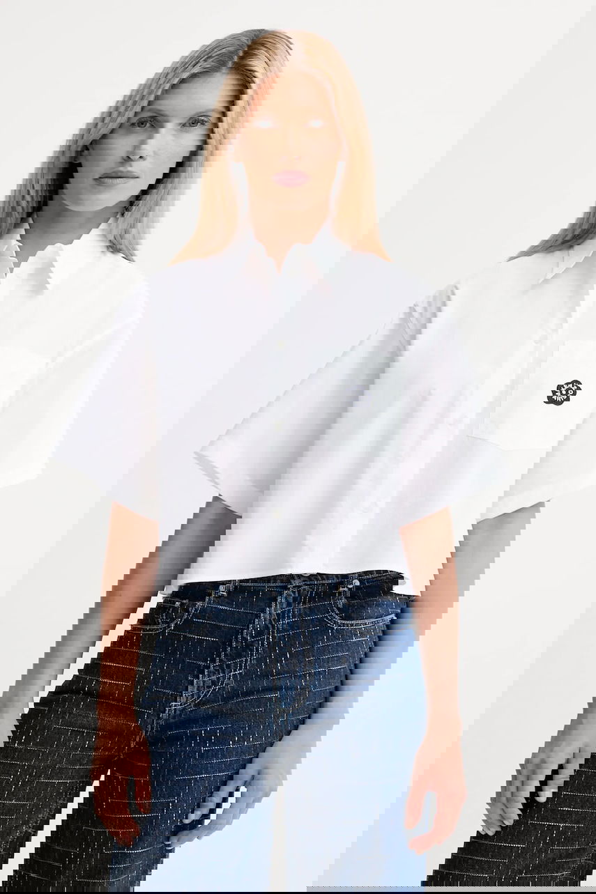 Skjorta KENZO Kenzo Relaxed Cropped Shirt Vit | FF62CH2469LH, 0