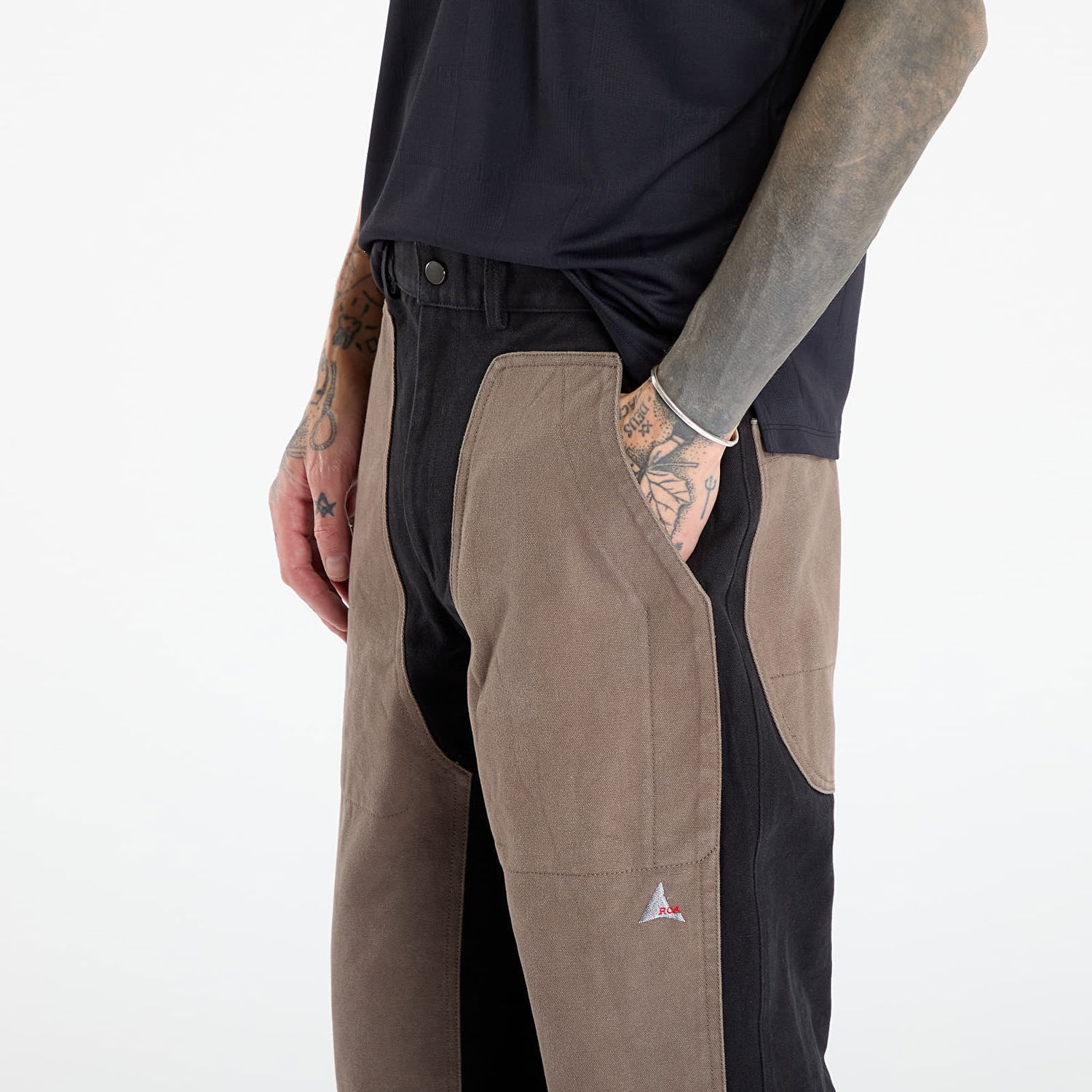 Byxor ROA Fomes Double Knee Washed Canvas Pant Brun | RBMW0526FA346 BLK0028, 1