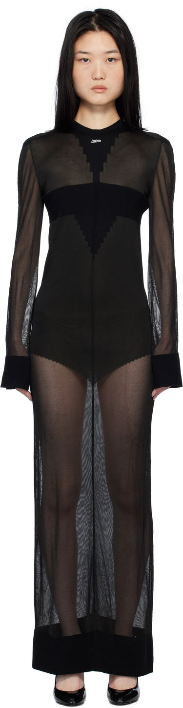 Klä Jean Paul Gaultier Gaultier Logo Knit Maxi Dress Svart | 25/33-F-RO311-M083-00, 0