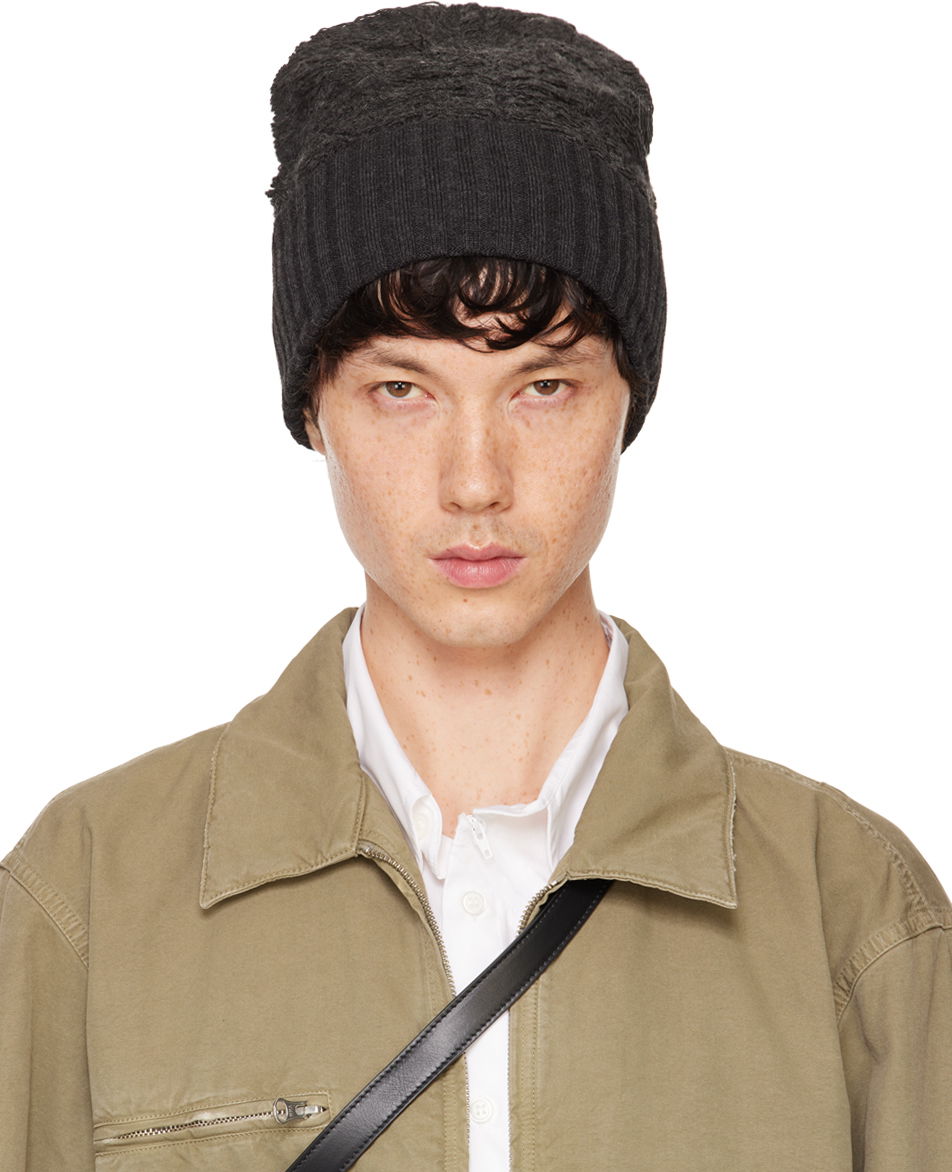 Mössa Maison Margiela MM6 Gray Acrylic & Virgin Wool Beanie Svart | S52TB0005 M13045, 0