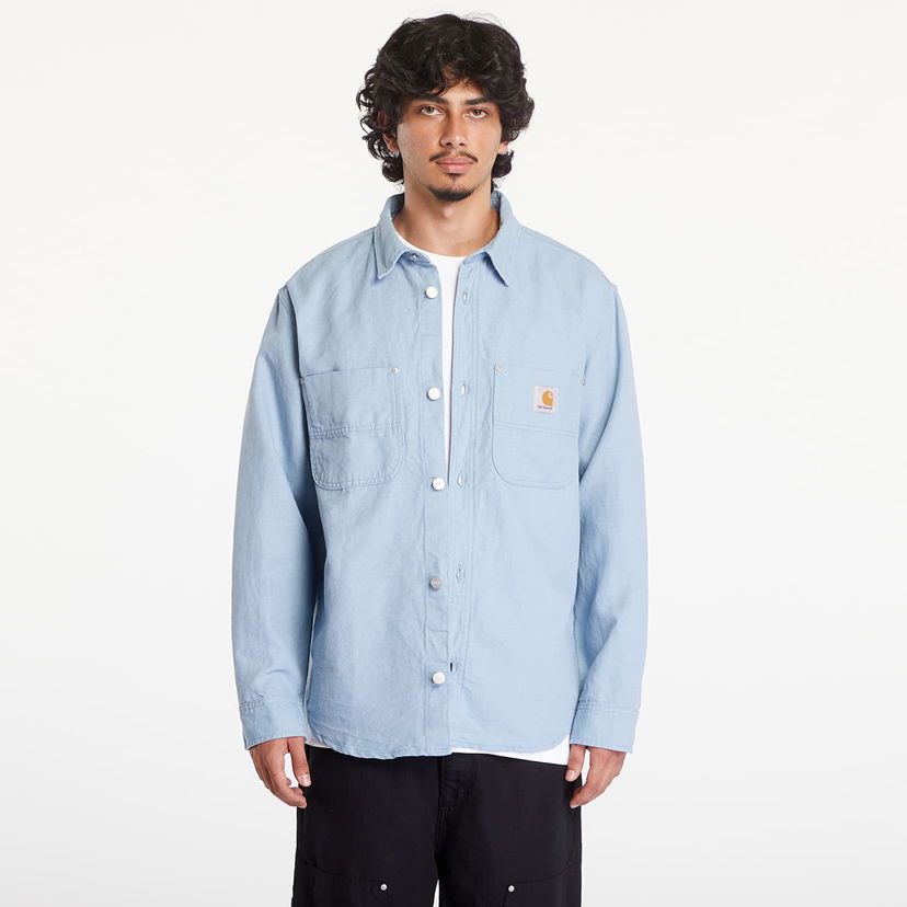 Jacka Carhartt WIP Walter Shirt Jacket UNISEX Misty Sky Rinsed Blå | I033578.0W902