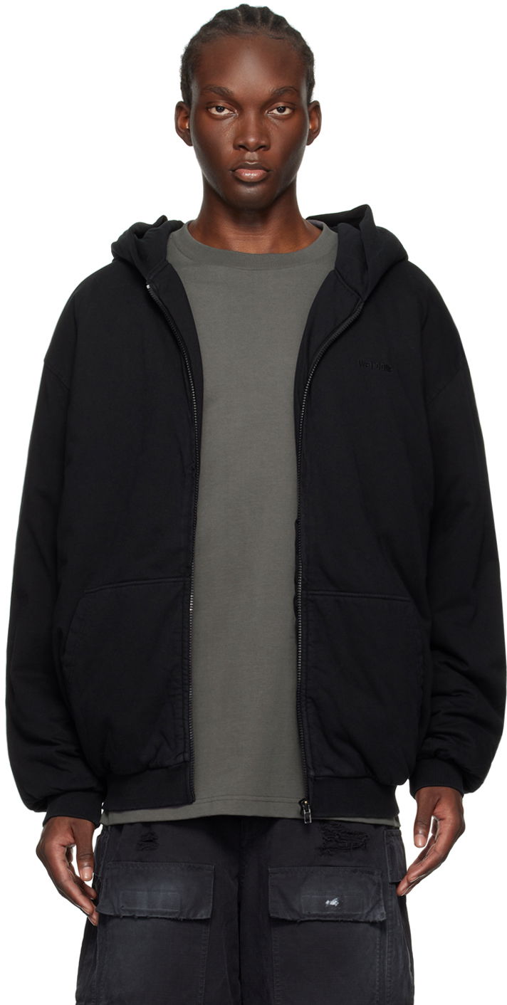Sweatshirt We11done Padded Full-Zip Hoodie Svart | WD-TJ2-24-870-U-BK