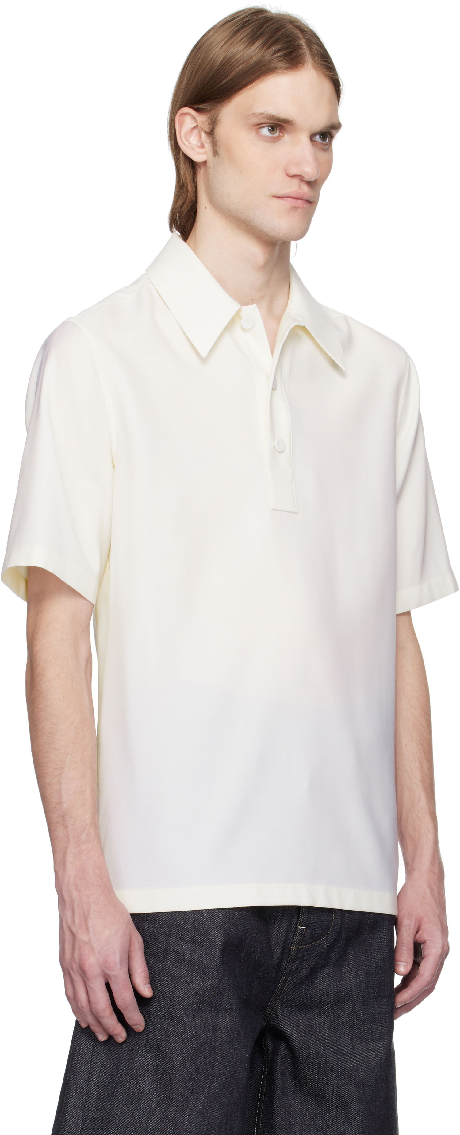 Polotröja Jil Sander Jil Sander Virgin Wool Polo Vit | J21DL0223_J40224, 1