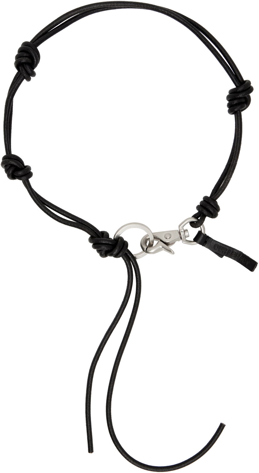 Halsband OUR LEGACY OUR LEGACY Ladon Knotted Cord Necklace with Carabiner Clasp Svart | A4258UB