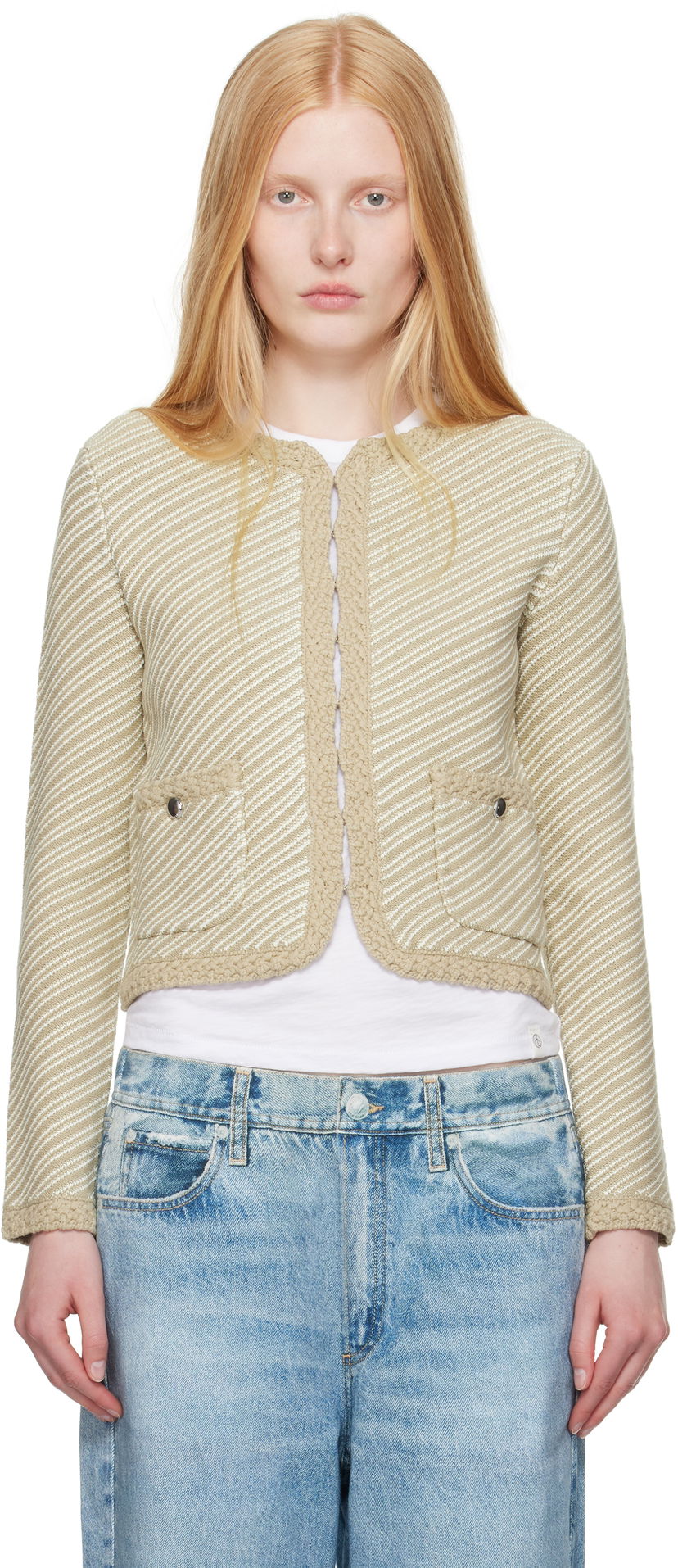 Sweater rag & bone Rag & Bone Claire Knit Cardigan Beige | WAS25P026SD26