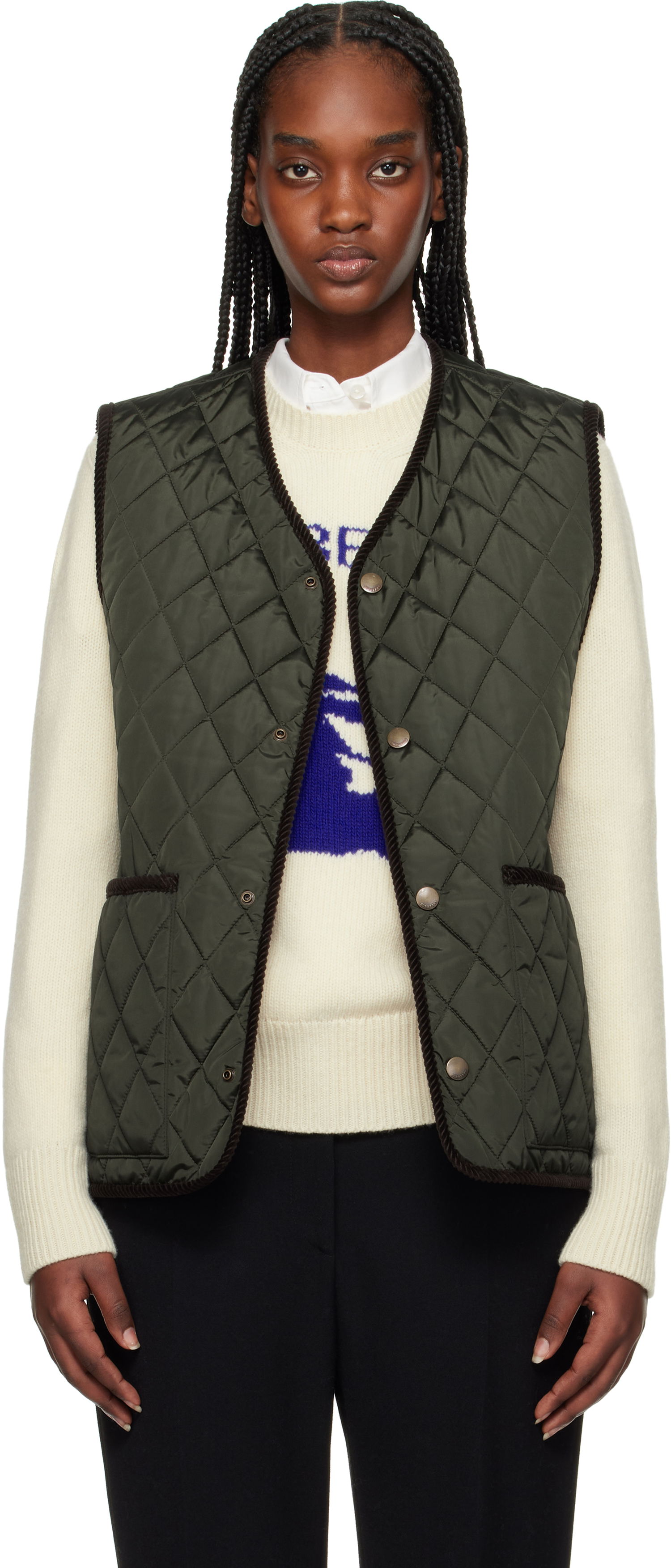 Väst Burberry Burberry Quilted Vest Grön | 8108400, 0