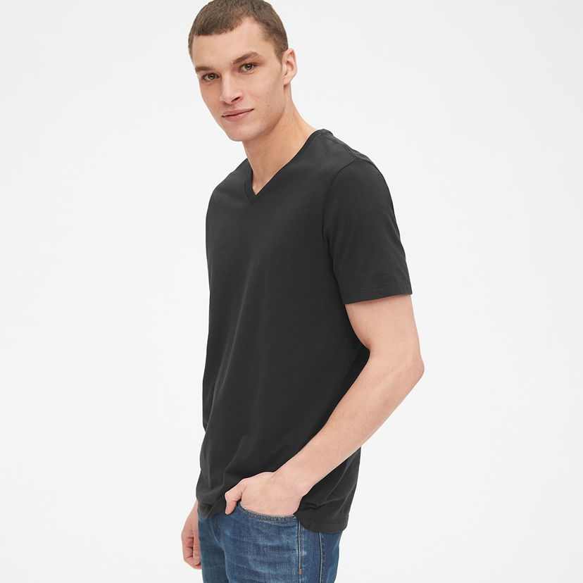 T-shirt GAP T-shirt Classic Vneck Tee True Black M Svart | 440768-03