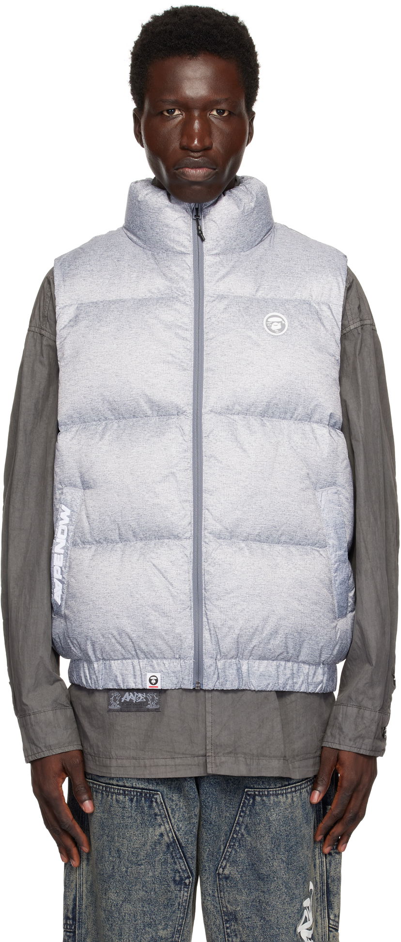 Väst AAPE by A Bathing Ape AAPE Now Down Vest Grå | AAPDNM7653XANGY2