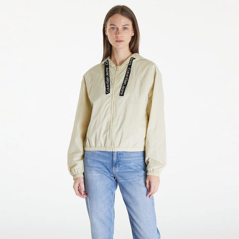 Vindjacka CALVIN KLEIN Jeans Logo Drawstring Windbreaker Green Haze Grön | J20J223353 LFU