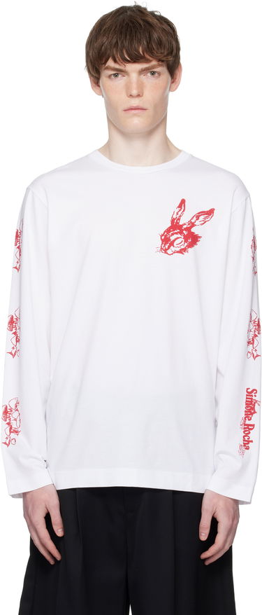 T-shirt Simone Rocha Simone Rocha Tortoise & Hare Graphic Long Sleeve T-Shirt Vit | 5194P51-M 0569, 0