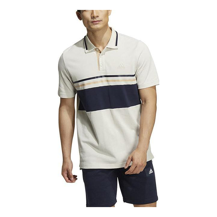 Polotröja adidas Originals Colorblock Casual Stripe Polo Shirt Beige | HZ7042