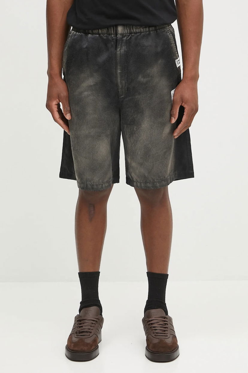 Shorts Maison MIHARA YASUHIRO Maison MIHARA YASUHIRO Aged Satin Shorts Svart | J14PT143