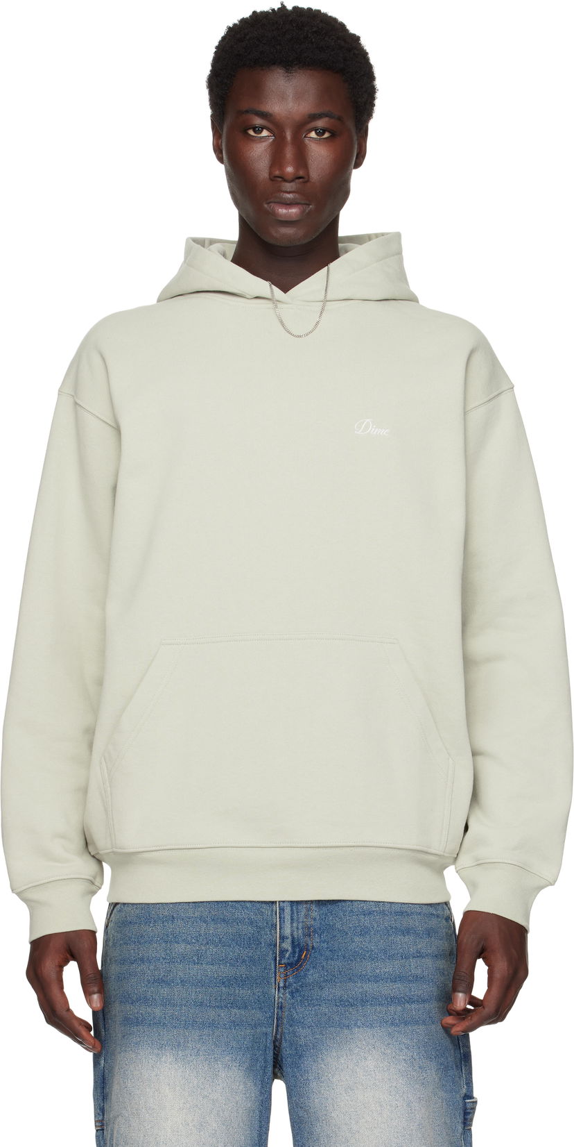 Sweatshirt Dime Dime Cursive Small Logo Hoodie Grön | DIMESU2537CHA