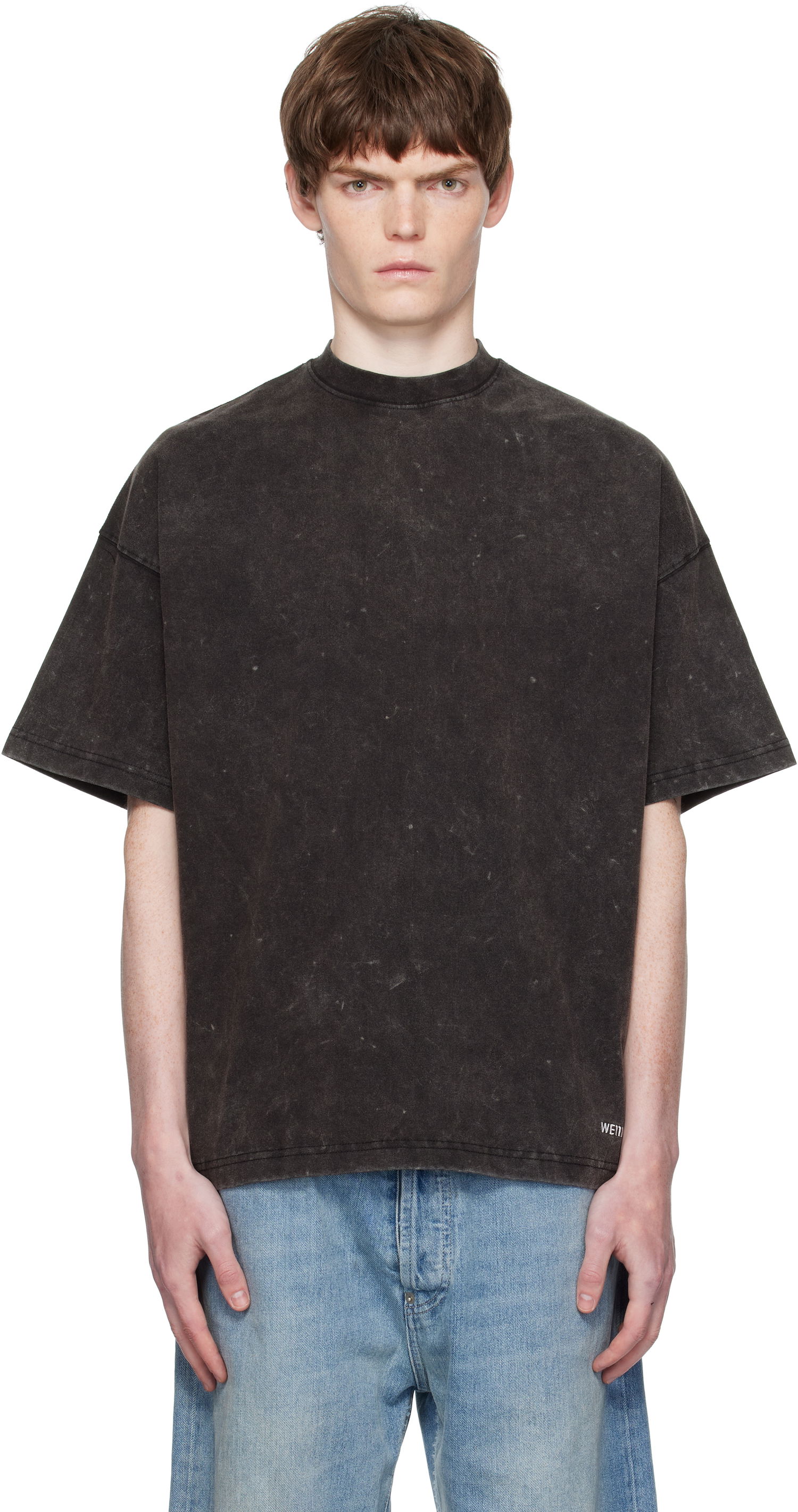T-shirt We11done We11done Oversized Dyed T-Shirt Svart | WD-TT2-25-728-M-CH, 0