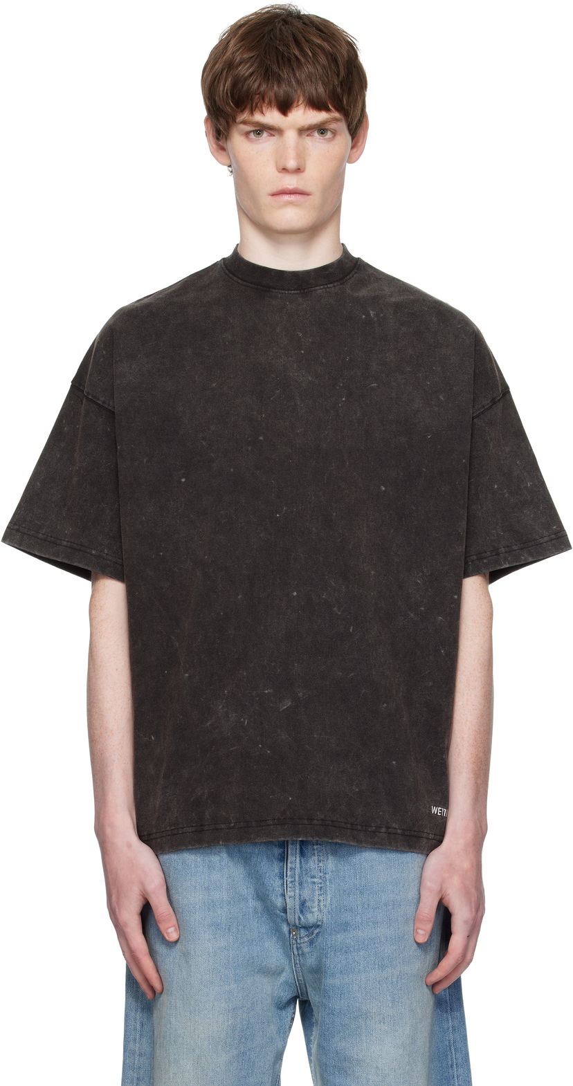 T-shirt We11done We11done Oversized Dyed T-Shirt Svart | WD-TT2-25-728-M-CH