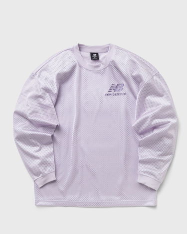 Sweatshirt New Balance Pearl Mesh Crew Purpur | WT31552-GRV, 0