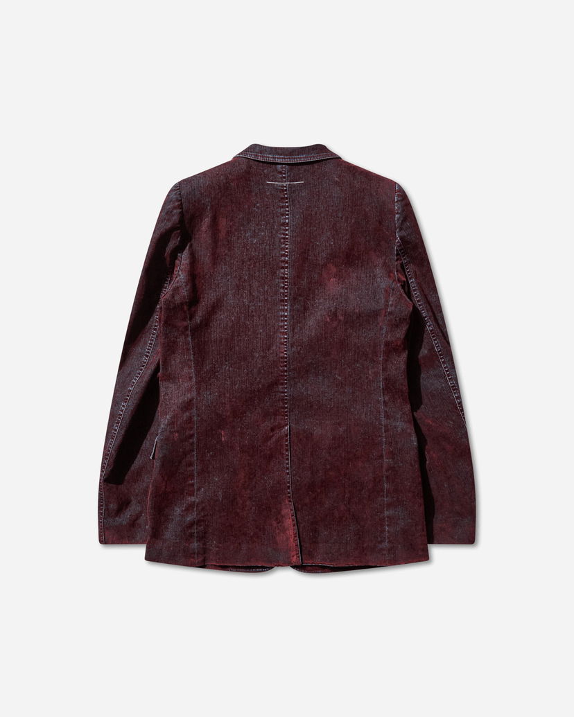 Jacka Maison Margiela Flocked Denim Suit Jacket Bourgogne | SH2BN0019 227