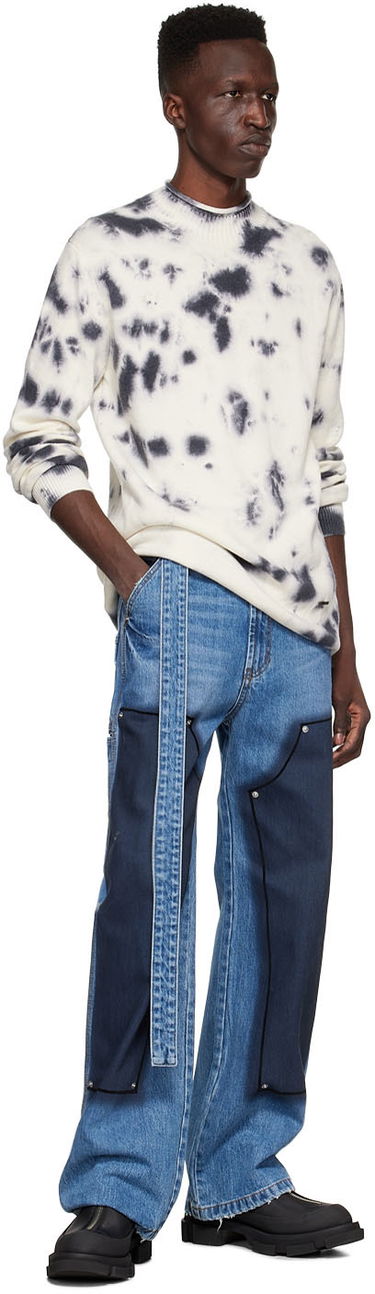 Sweater We11done Tie-Dye Wool Sweater Vit | WD-KT1-22-604-U-BK, 3