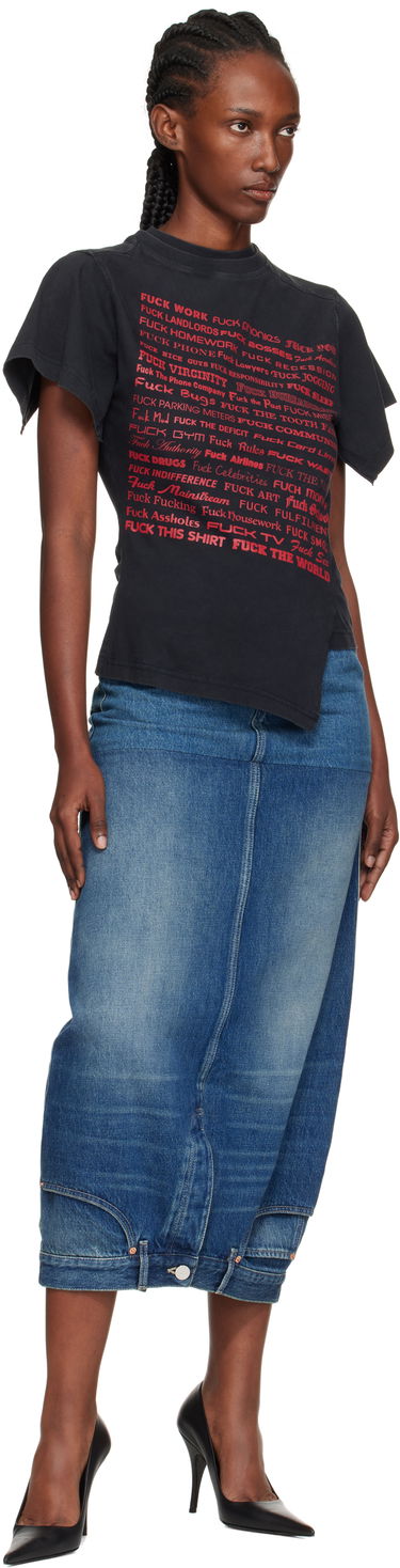 Kjol VETEMENTS Vetements Double Denim Midi Skirt Blå | WH76DK880VBBG, 3