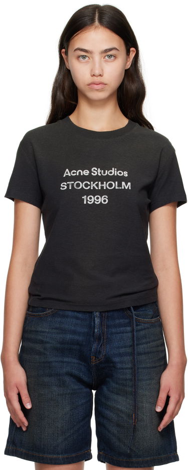 T-shirt Acne Studios Acne Studios Logo T-Shirt Svart | CL0395-, 0