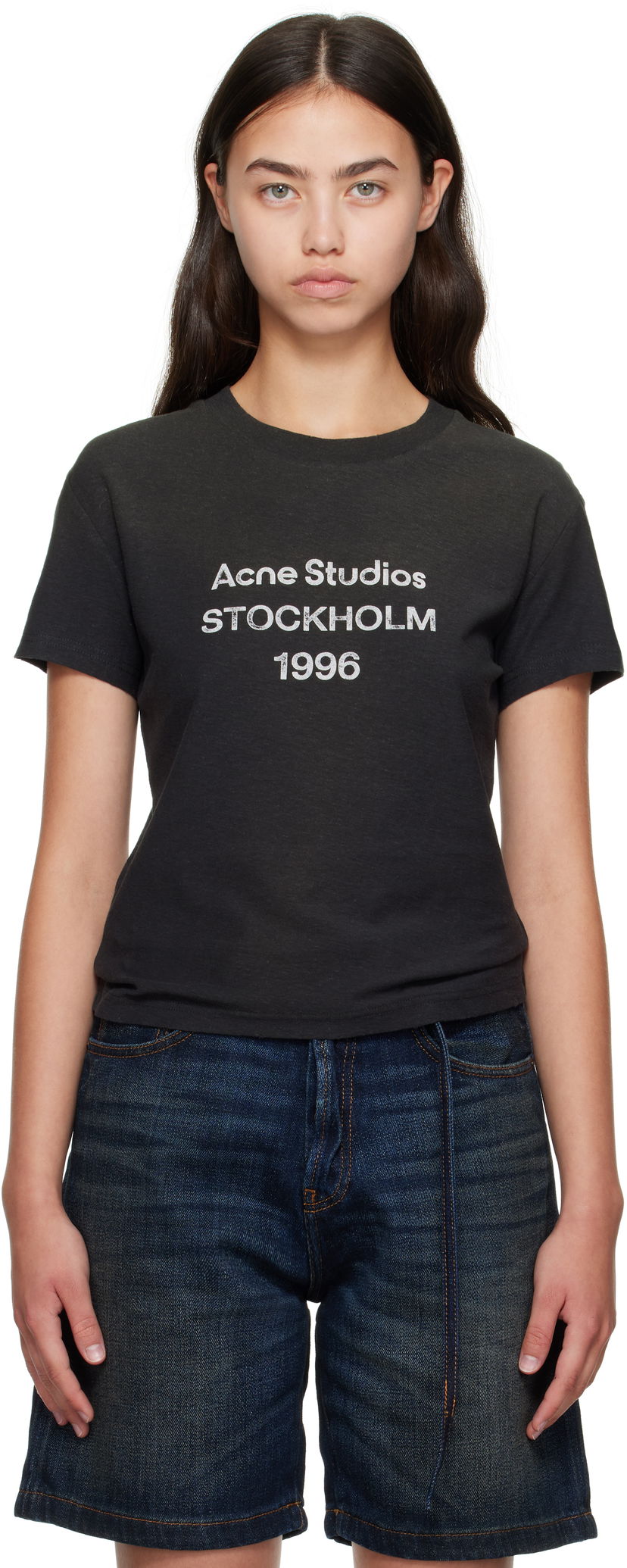 T-shirt Acne Studios Acne Studios Logo T-Shirt Svart | CL0395-