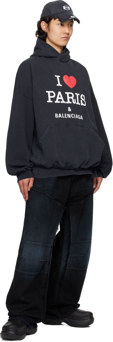 Sweatshirt Balenciaga Balenciaga 'I Love Paris & Balenciaga' Hoodie Svart | 803265TRVM6, 3
