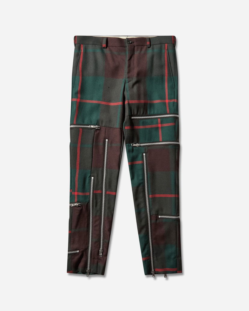Byxor Comme des Garçons Wool Tartan Check Zip Trousers Flerfärgad | PP-P034-W25 2