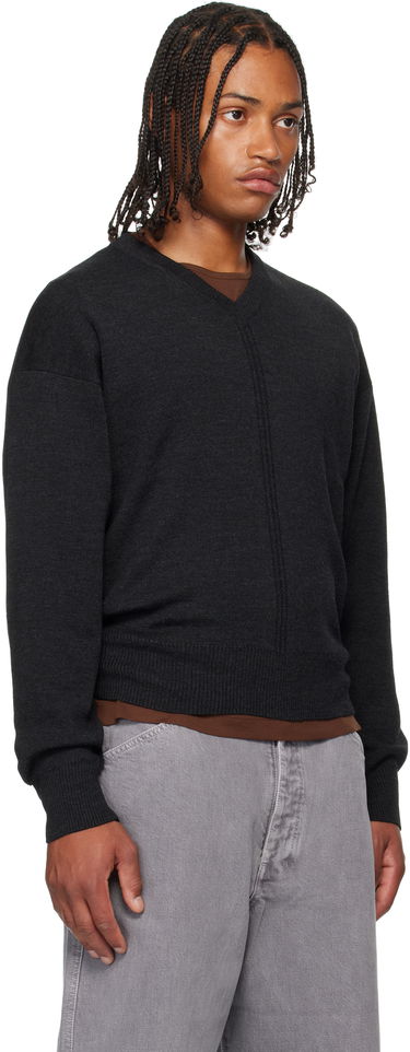 Sweater LEMAIRE LEMAIRE V-Neck Sweater Svart | TO1430 LK087, 1