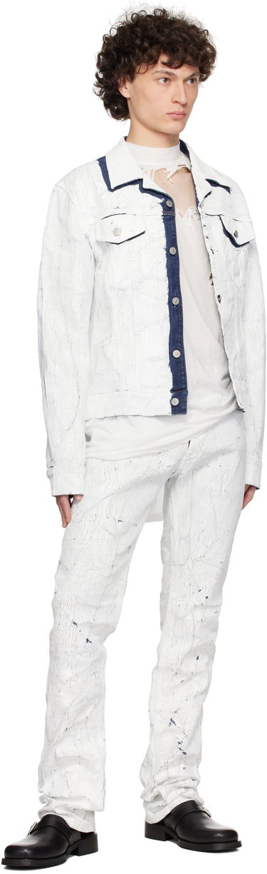 Jeans Maison Margiela MM6 Maison Margiela 5 Pocket Cracked Jeans Vit | SH2LA0018 M30028, 3