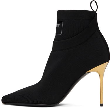 Sneakers och skor Balmain Crewneck Knit Ankle Boots Svart | EN1TE102TKAB, 2