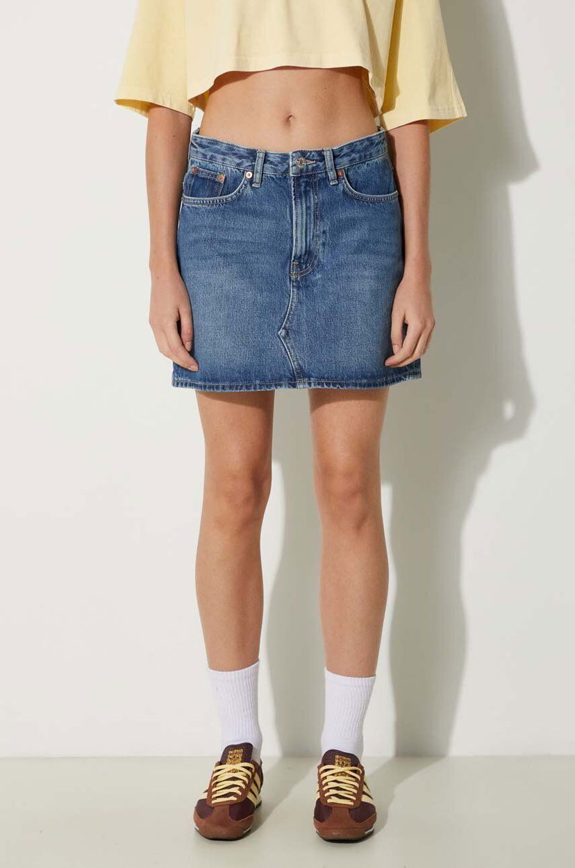 Kjol Samsoe Samsoe Samsoe Samsoe SASHELLY Mini Denim Skirt Blå | F24200020