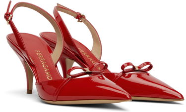 Sneakers och skor FERRAGAMO Ferragamo Gylla Mini Bow Slingback Pump Heels Röd | 781108, 3