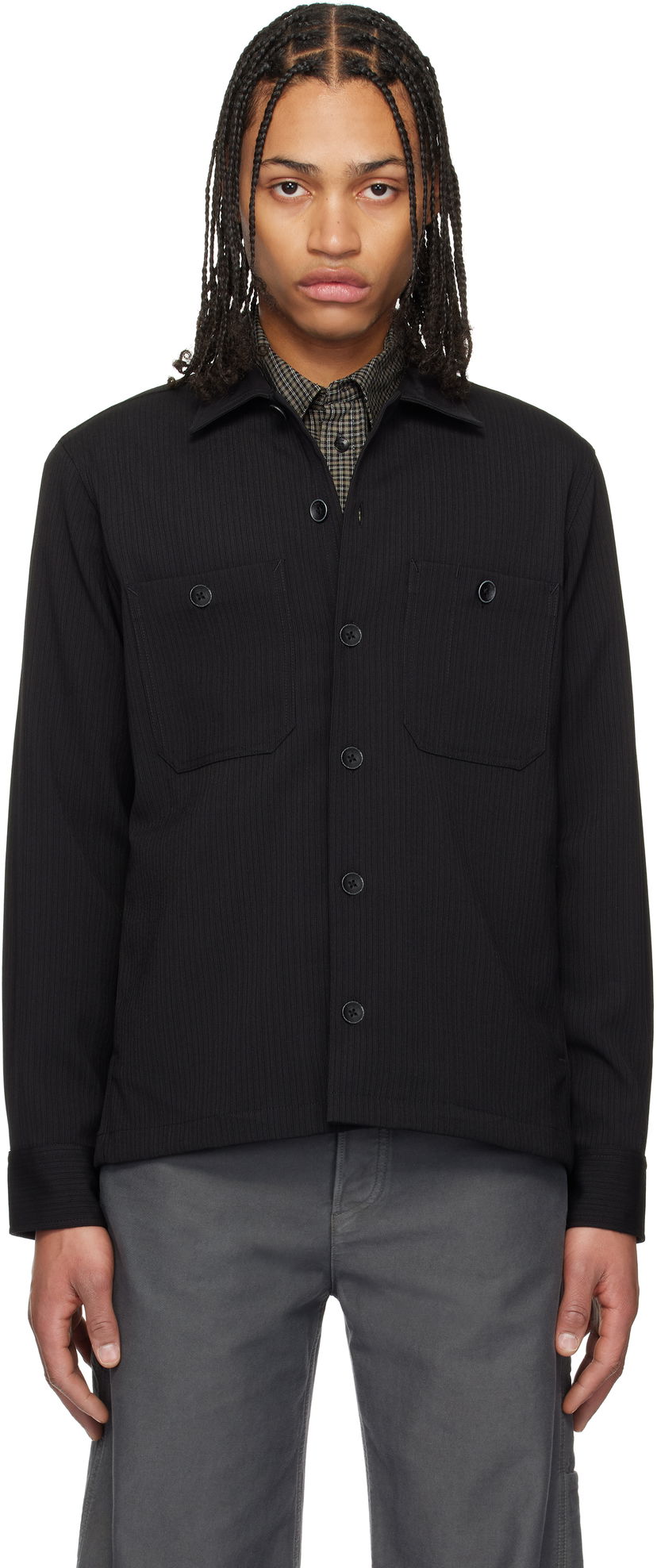 Skjorta rag & bone Rag & Bone Hyde Striped Overshirt Svart | MBW24HA019TWML