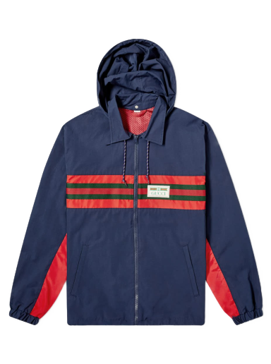 Vindjacka Gucci GRG Stripe & Nautical Logo Zip Windbreaker Mörkblå | 599935-XDA2J-4206