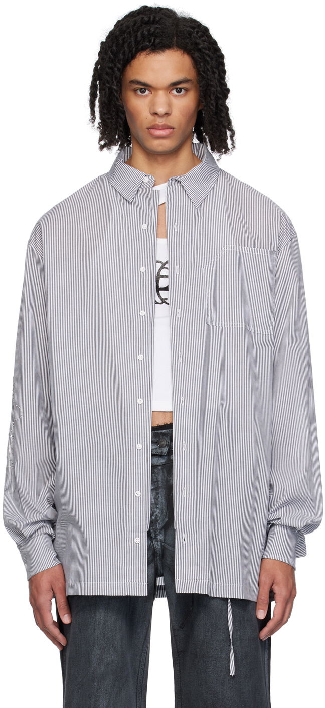 Skjorta Ottolinger Ottolinger Oversized Pinstriped Shirt Grå | 1103101